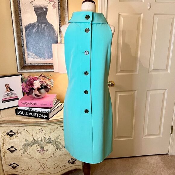 NWOT Sail to Sable Cowl Neck Turquoise Aqua Blue Dress Size SMALL - Picture 3 of 3
